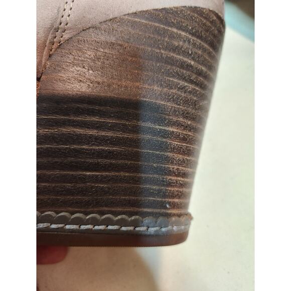 Timberland Taupe Suede Heeled‎ Boots Size 8 Knee High Stacked Heel A2660 - Picture 8 of 13